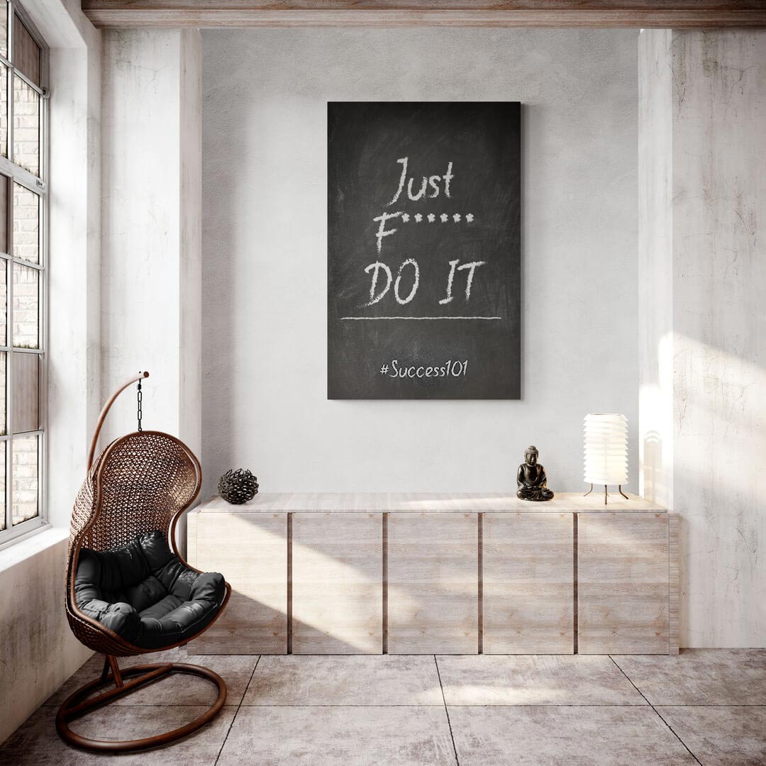 ”Just F****** Do It“ Living Room Art canvas picture by Motivational Art