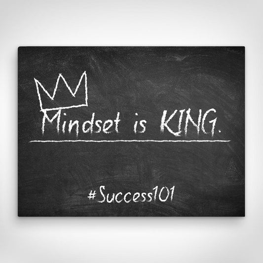 ”Mindset is King“ canvas picture by Motivational Art front view