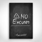 „No Excuses“ canvas picture by Motivational Art front view