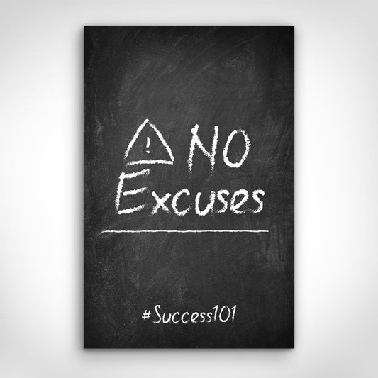 „No Excuses“ canvas picture by Motivational Art front view