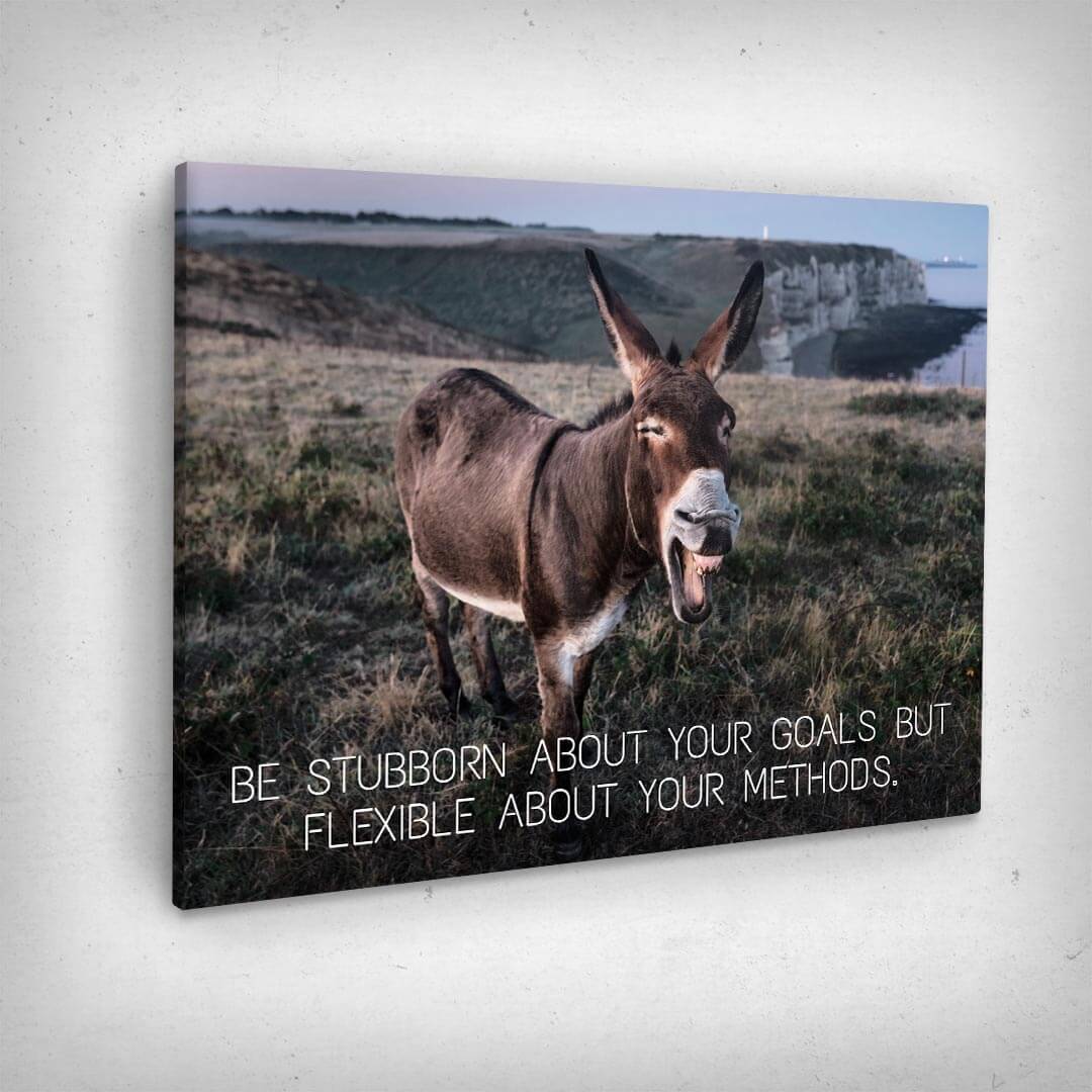 „Stubborn Donkey“ canvas picture by Motivational Art side view