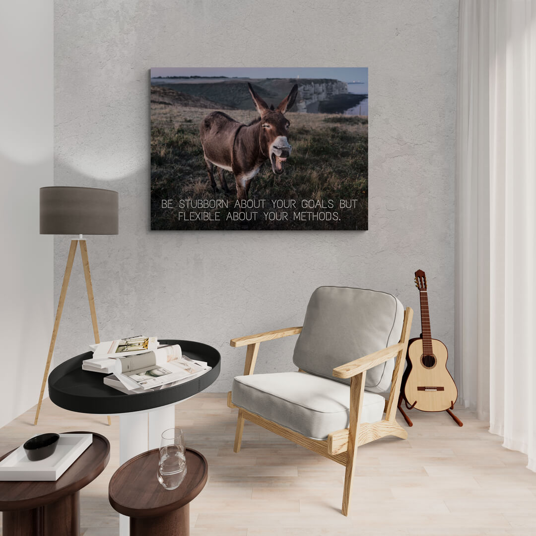 „Stubborn Donkey“ Living Room Art canvas picture by Motivational Art