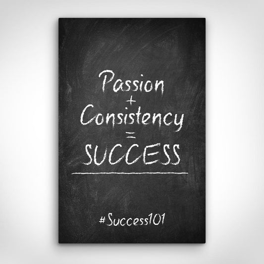 ”Success Equation“ canvas picture by Motivational Art front view